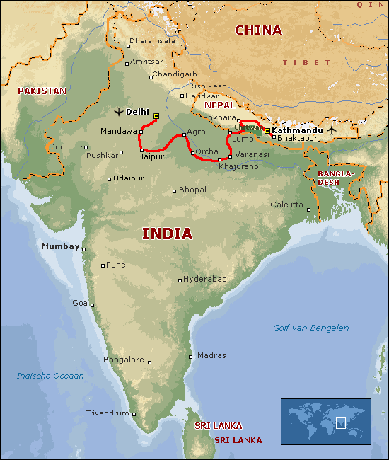 India And Nepal Map